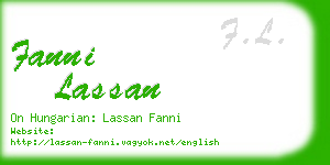 fanni lassan business card